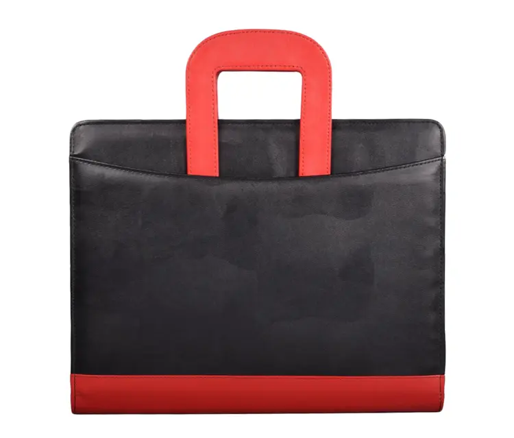 Elegant Black and Red Briefcase for Professionals