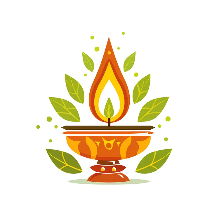 Decorative Lamp with Leaves