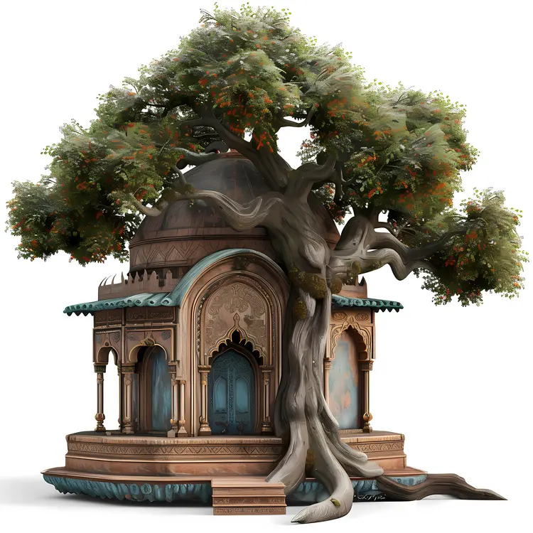 Tree Growing Through a Pavilion