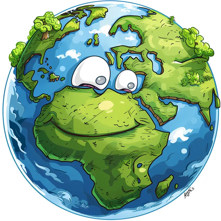 Smiling Earth Cartoon