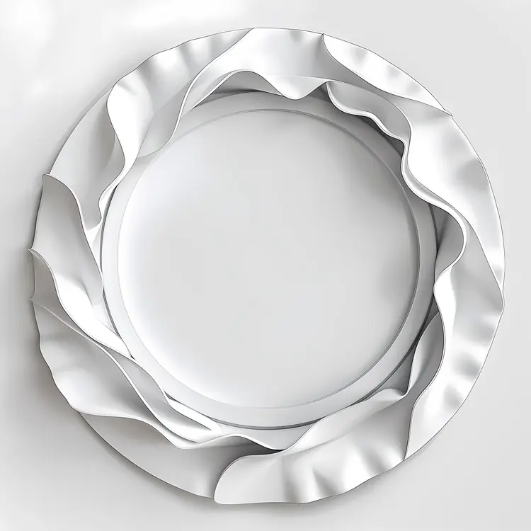 White Ruffled Circle Decorative Frame