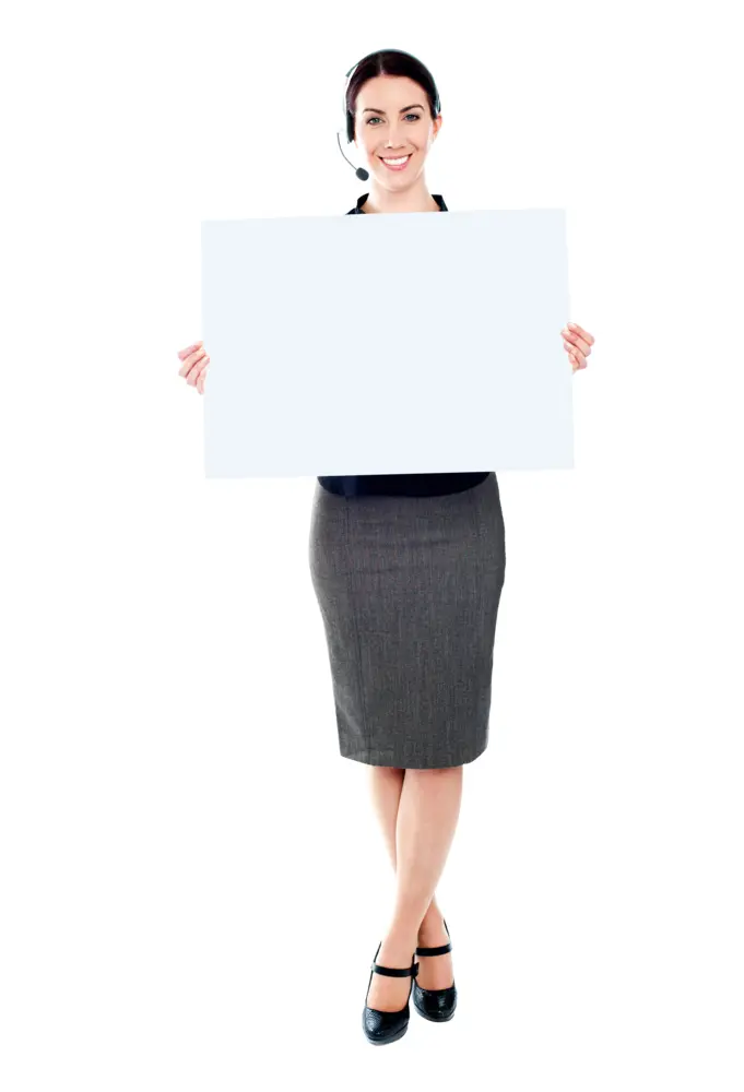 Businesswoman Holding Blank Sign