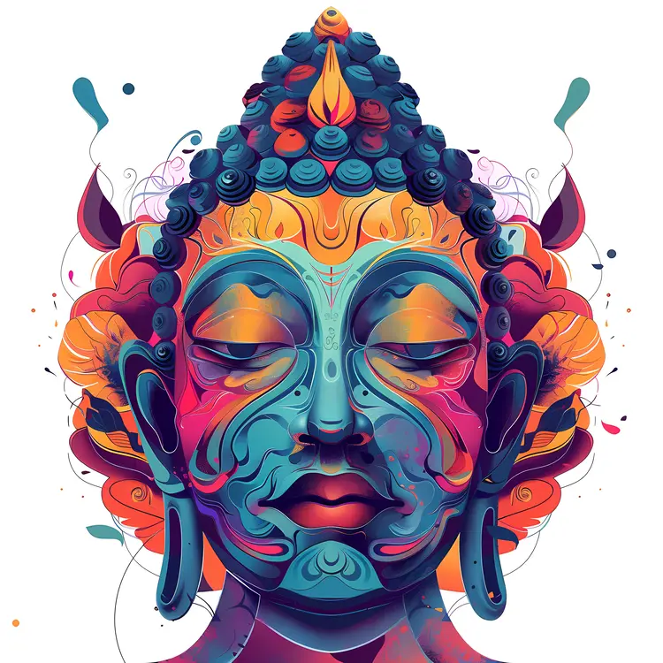 Colorful Abstract Buddha Art
