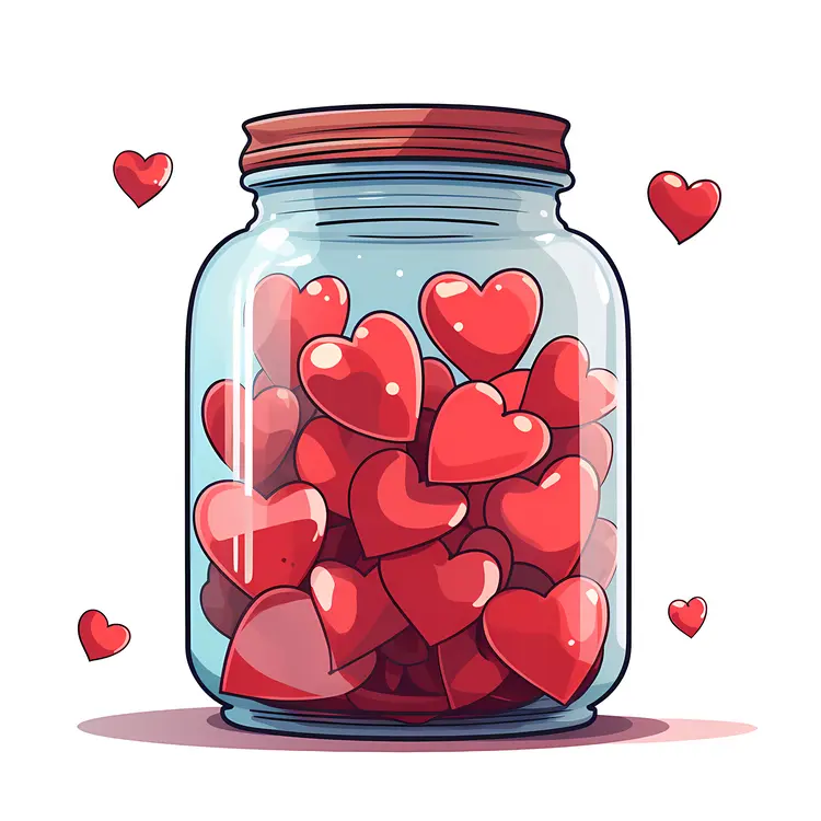 Red Hearts in a Jar