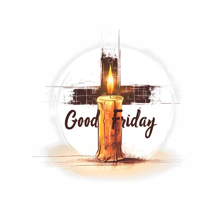 Cross and Candle with Good Friday Text