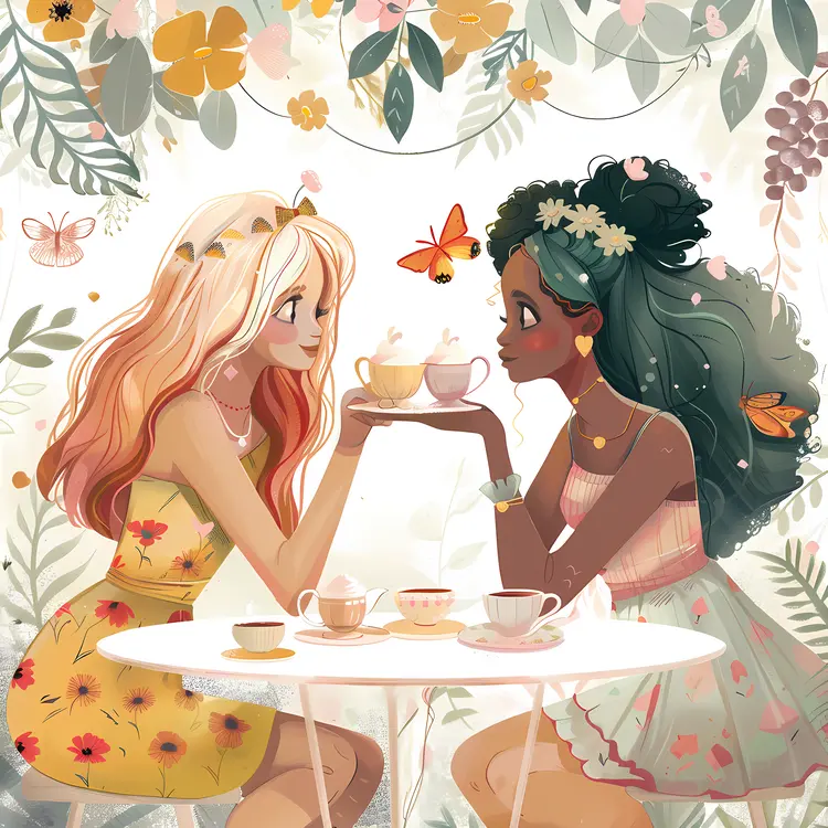 Friends Enjoying Tea Time