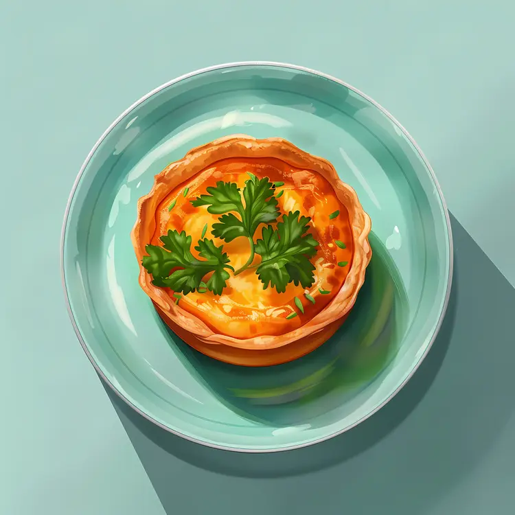 Single Egg Tart on Green Plate