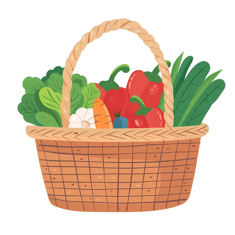 Basket of Fresh Vegetables