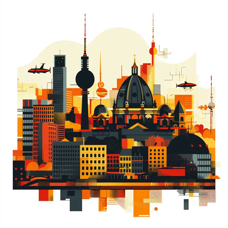 Colorful Cityscape with Modern Buildings