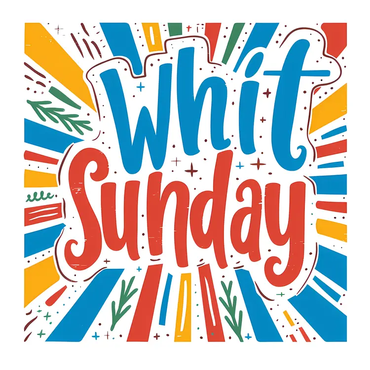 Whit Sunday Colorful Burst Design