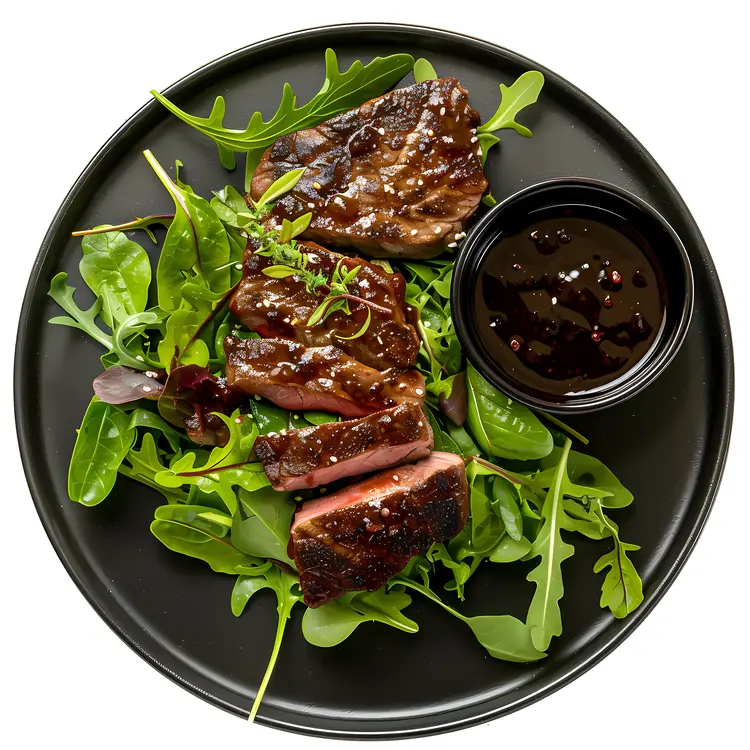 Grilled Steak with Fresh Salad