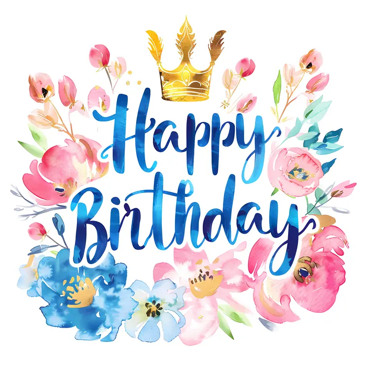Colorful Flowers with Crown