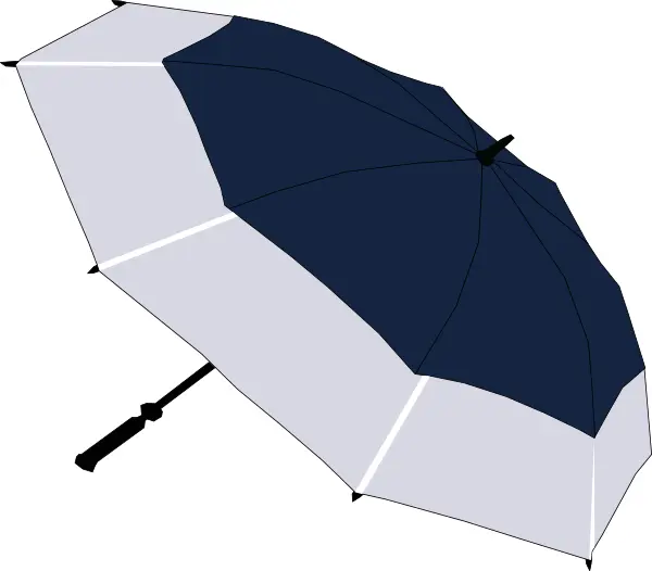 Blue and White Umbrella for Rainy Days