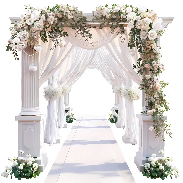 Beautiful Wedding Arch with Flowers