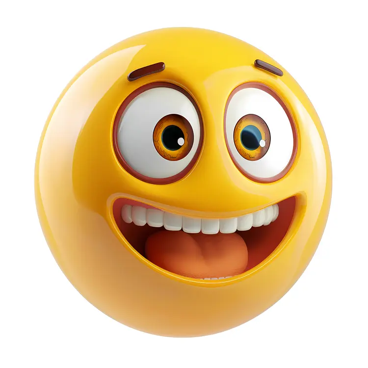 Excited Emoji with Wide Eyes and Open Mouth