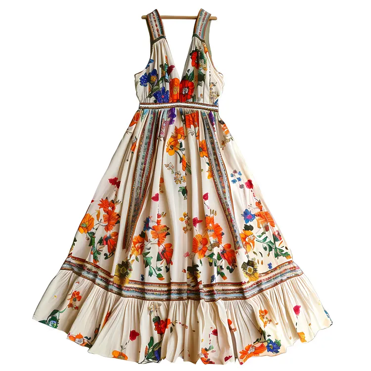 Elegant Long Floral Dress