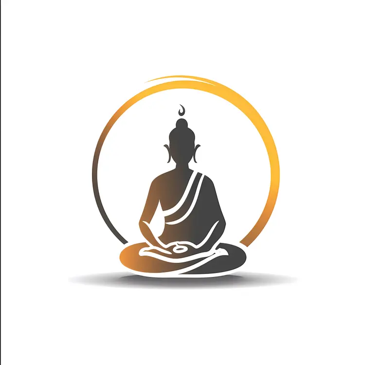 Meditating Buddha with Gradient Circle