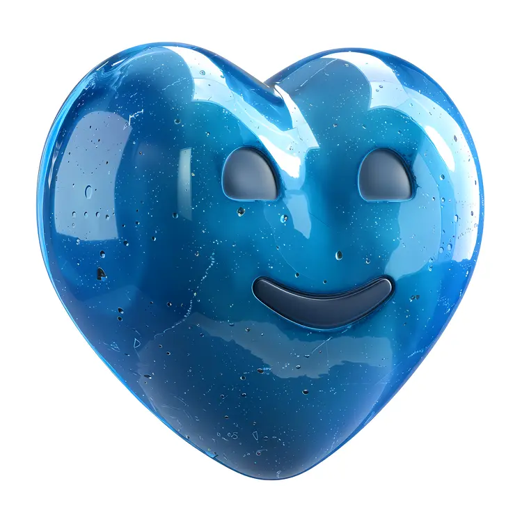 Happy Blue Heart Emoji