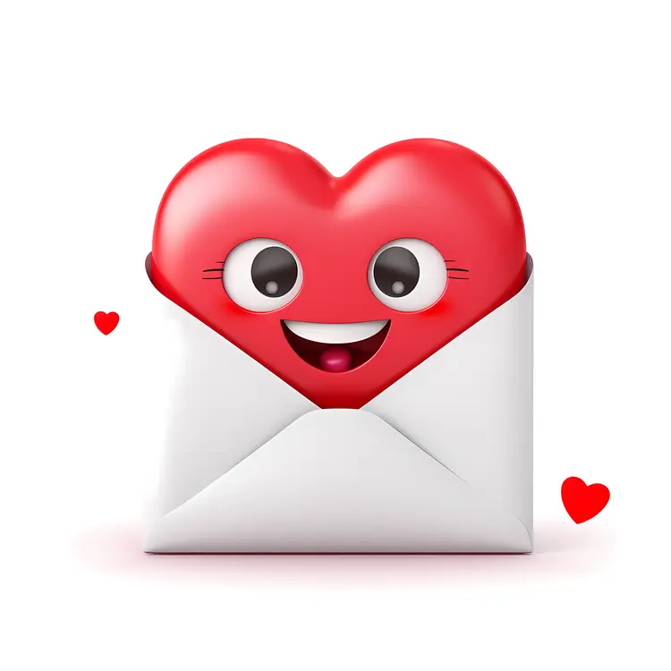 Cute Heart in Envelope for Valentine's Day