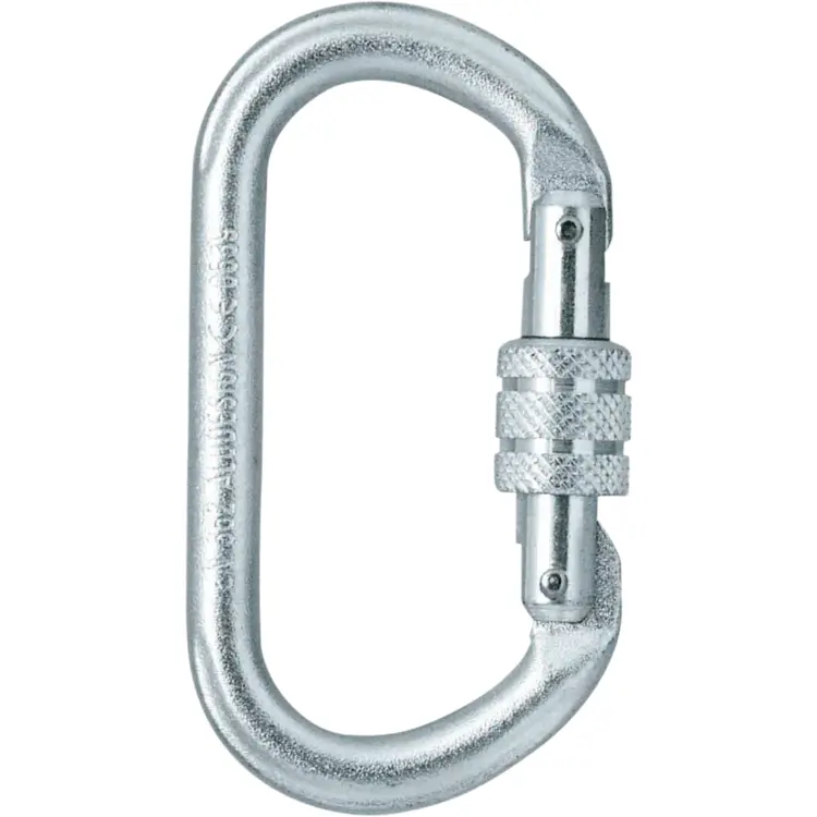 Silver Carabiner for Climbing Safety