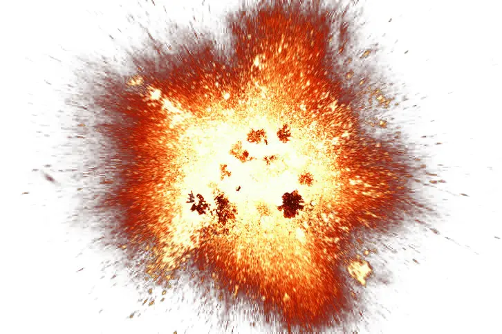 Intense Explosion with Debris
