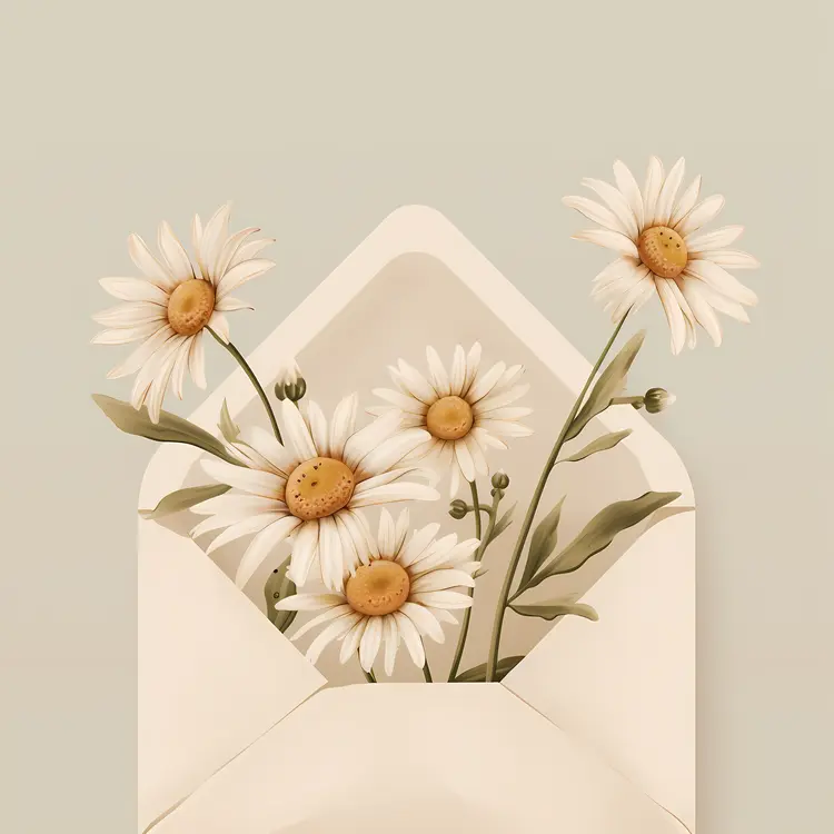 Cute Daisies in Envelope