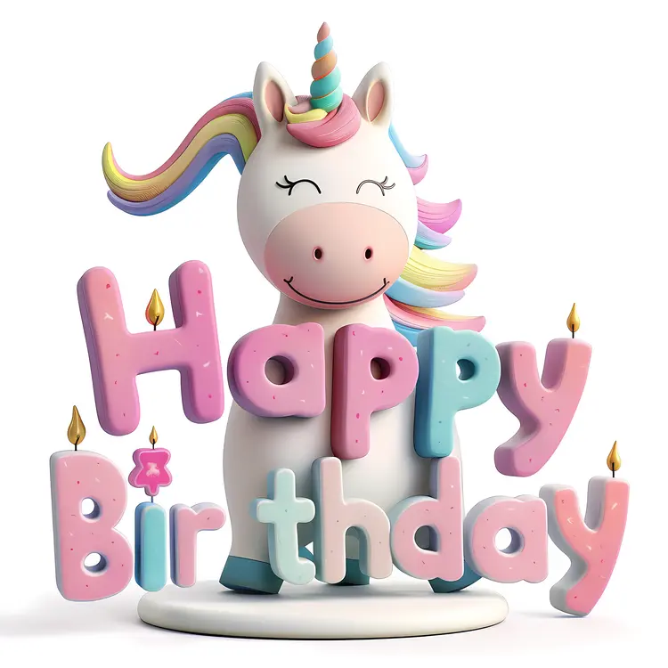 Unicorn Happy Birthday Card