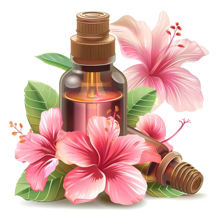 Hibiscus Oil with Flowers