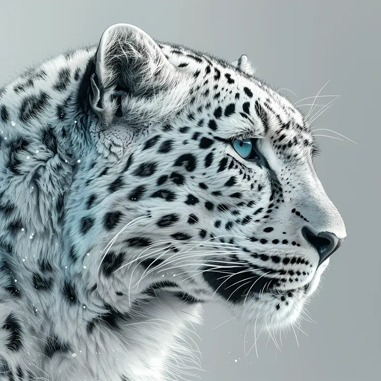Realistic Leopard with Blue Eyes