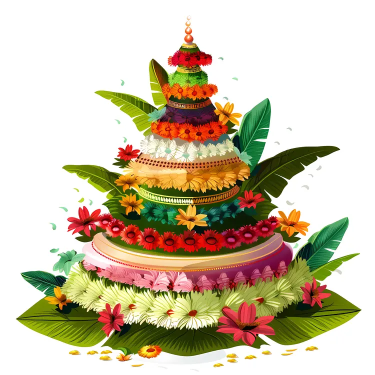 Colorful Decorative Tower with Flowers