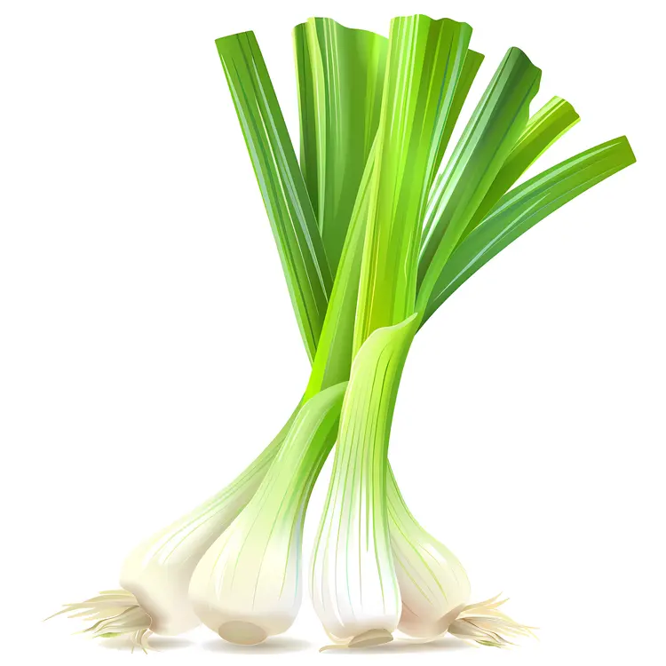 Green Onions Digital Painting