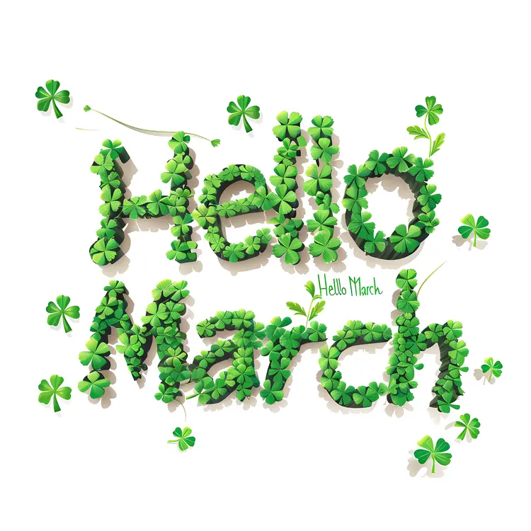Hello March with Clover Leaves