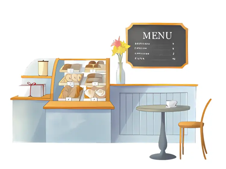 Bakery Shop with Display Counter