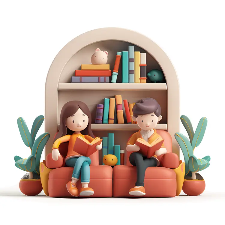 People Reading on Couch