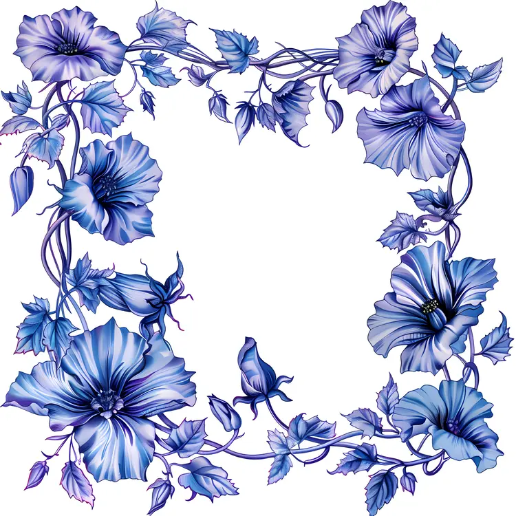 Blue Floral Frame Design