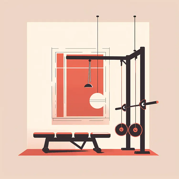 Home Gym Equipment Illustration