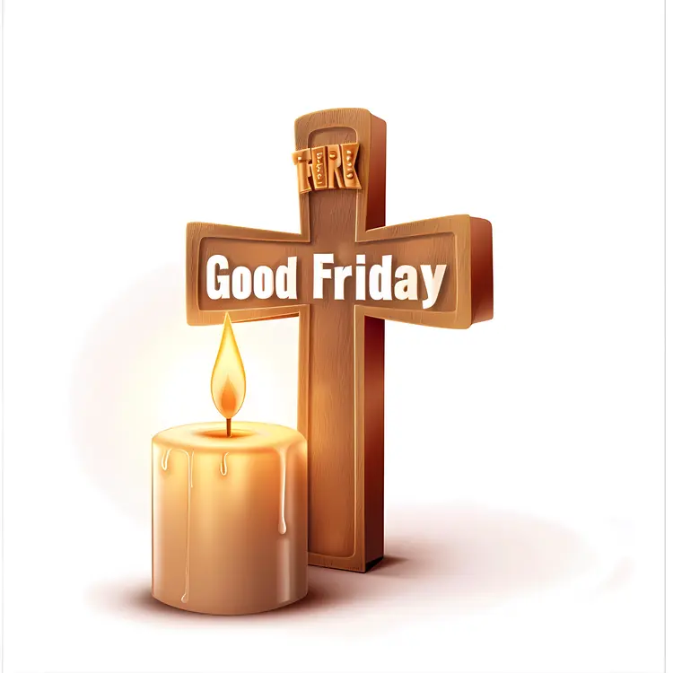Good Friday Cross with Candle