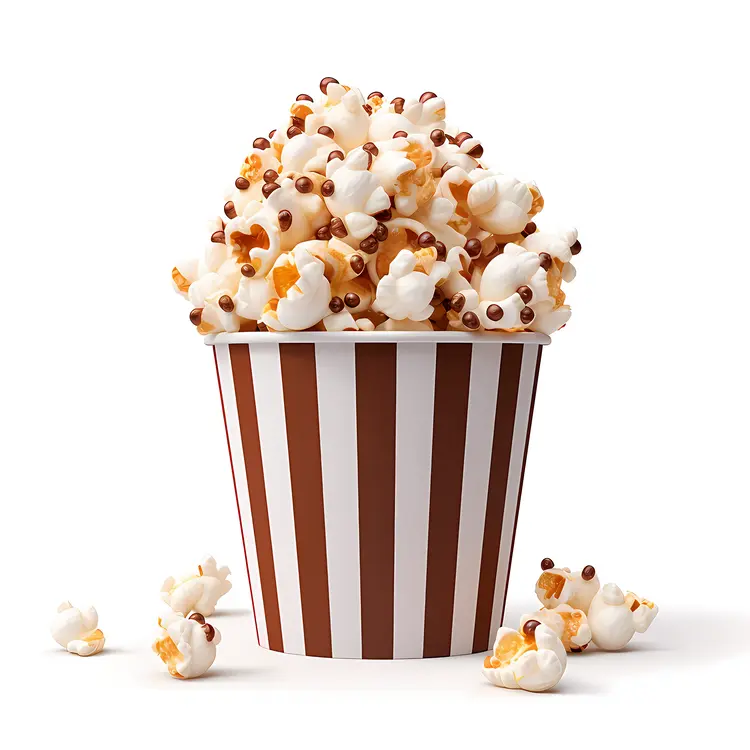 Popcorn in Striped Cup