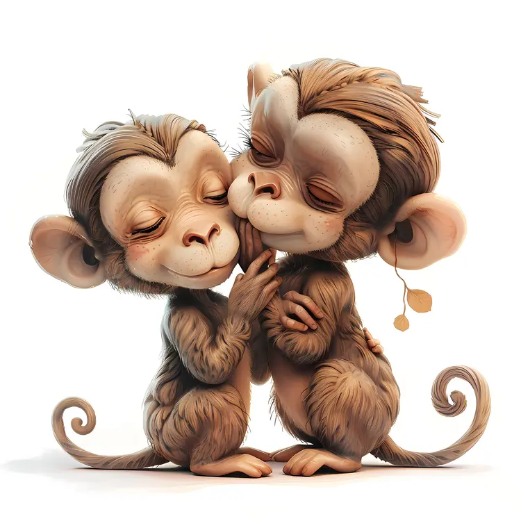 Adorable Hugging Monkeys