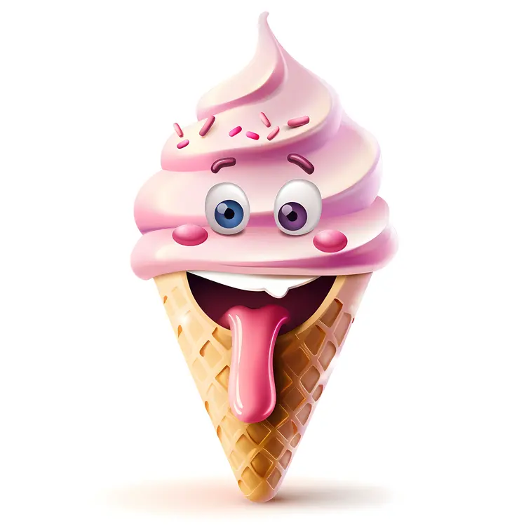 Funny Ice Cream Cone with Sprinkles