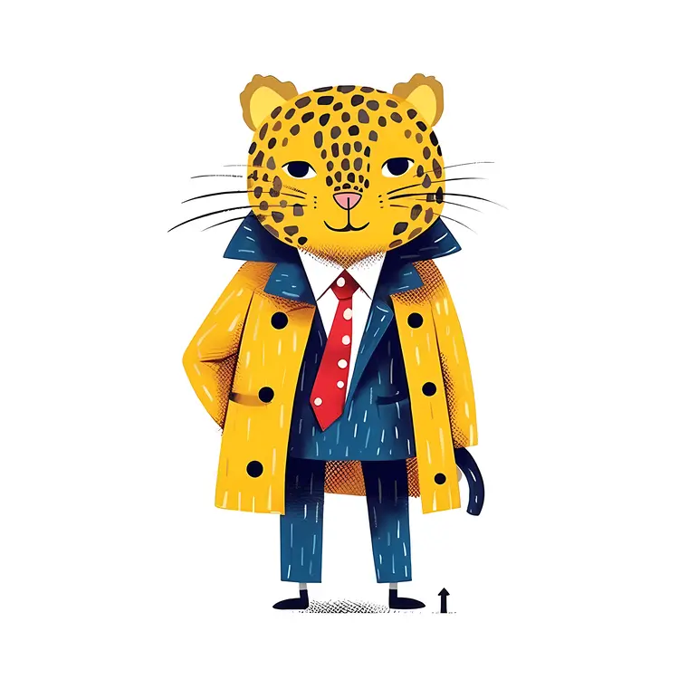 Leopard in Yellow Coat Illustration