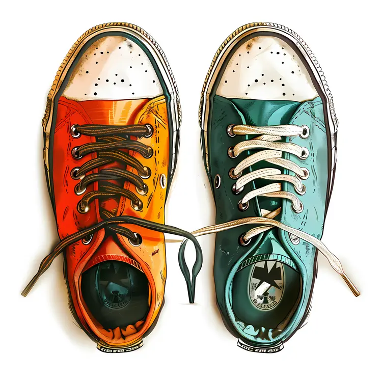 Vibrant Mismatched Sneakers