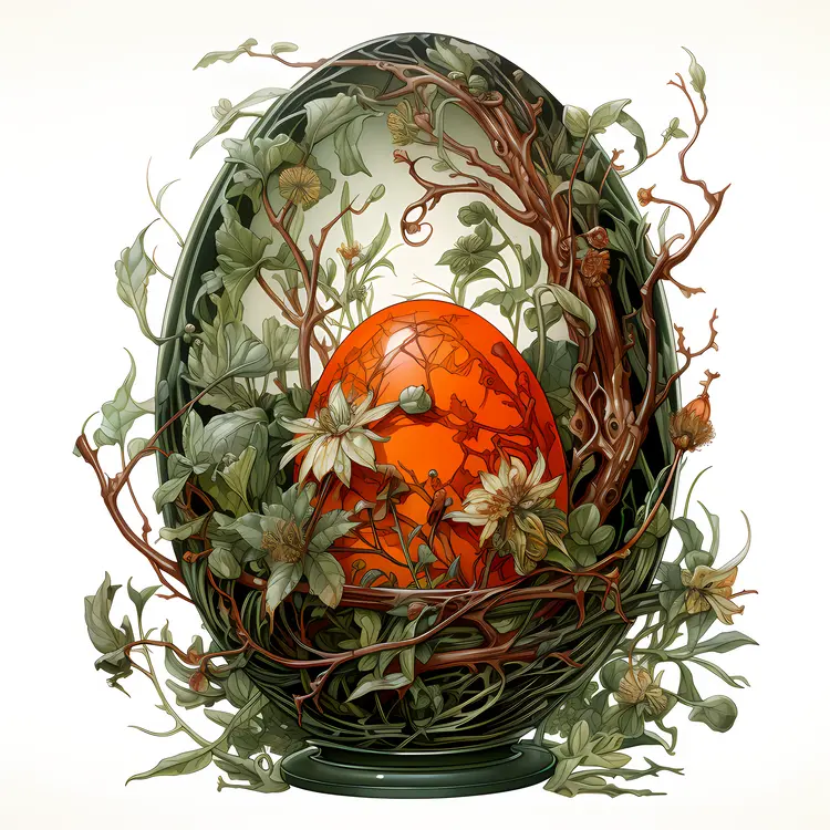 Floral Nature-Inspired Decorative Egg