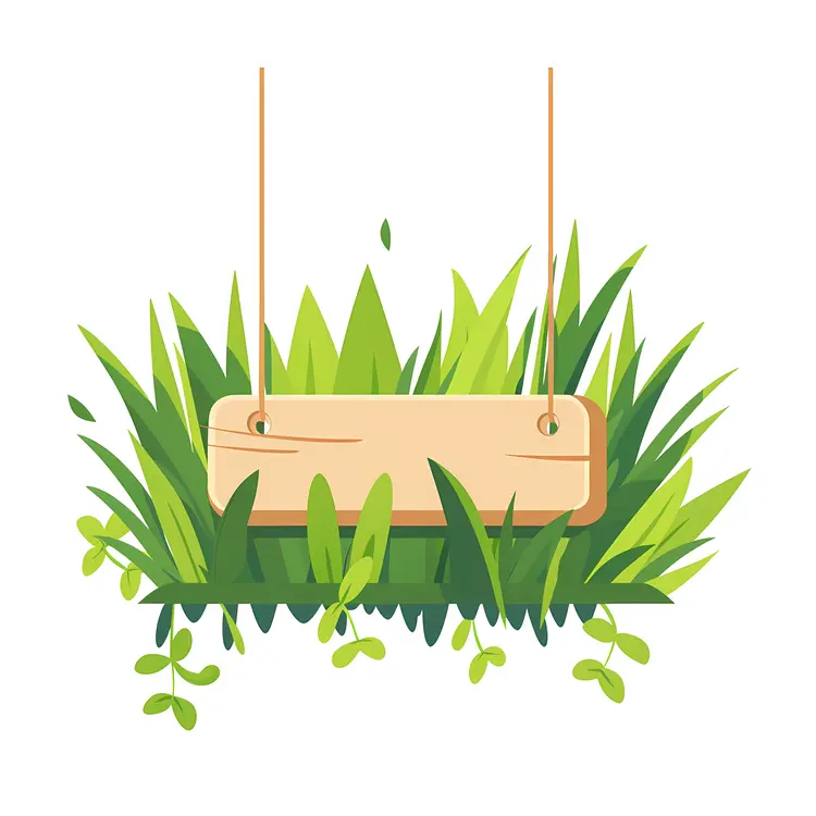 Wooden Sign Hanging Among Green Leaves
