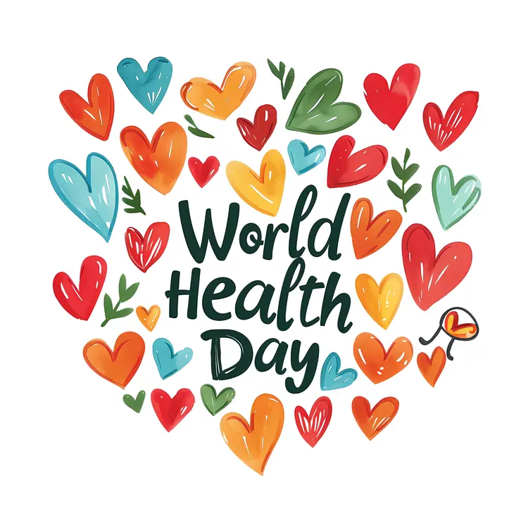 Colorful Hearts for World Health Day Celebration