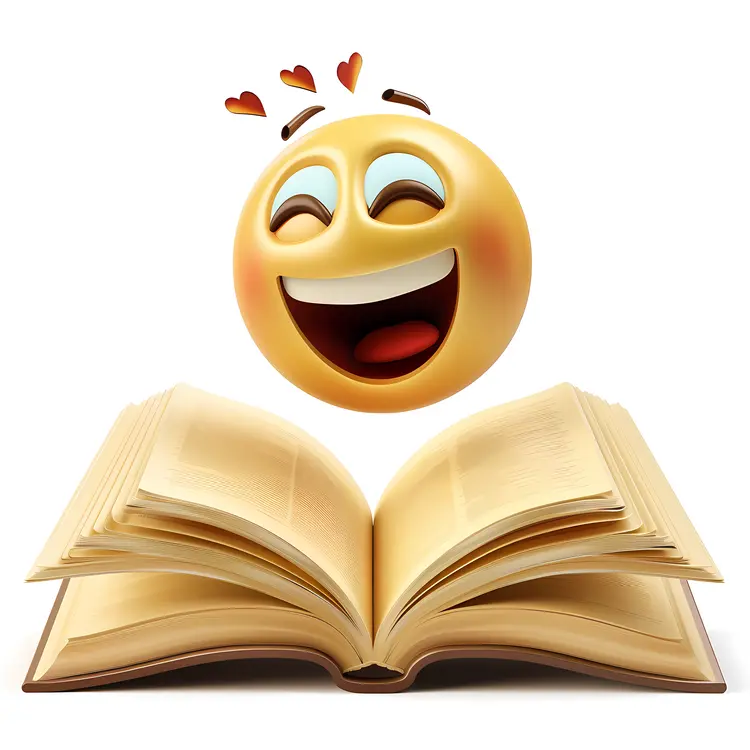 Happy Emoji Reading a Book