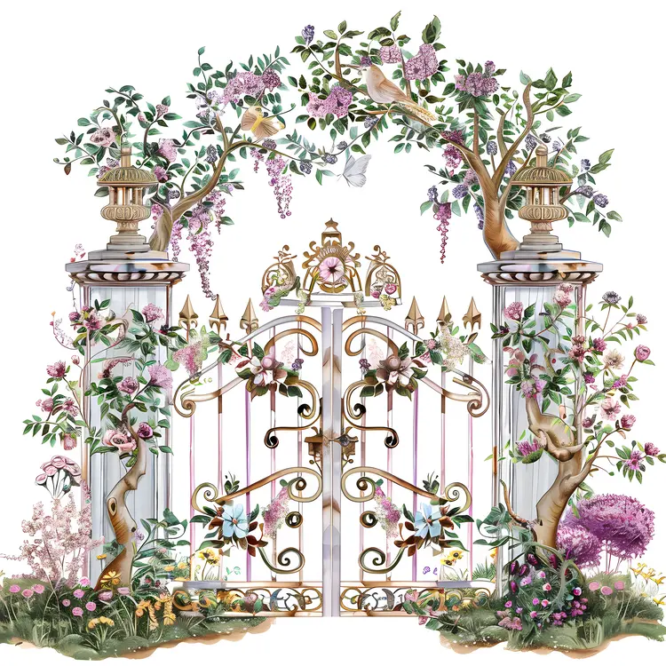 Elegant Floral Garden Gate