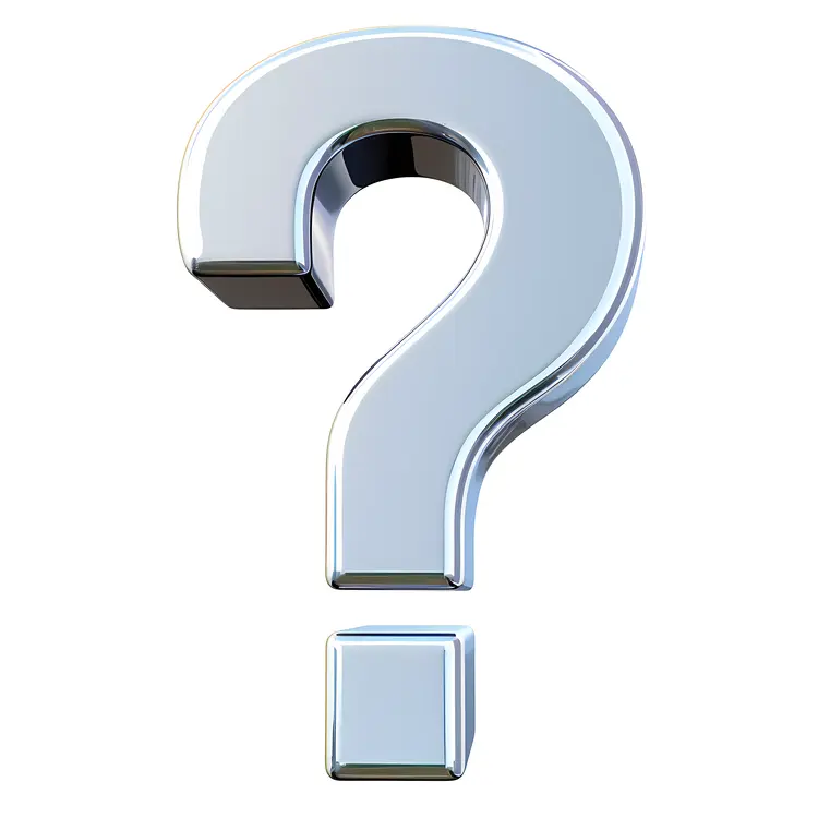 Silver 3D Question Mark