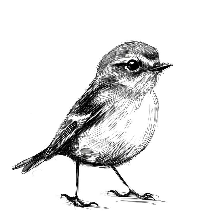 Monochrome Bird Sketch