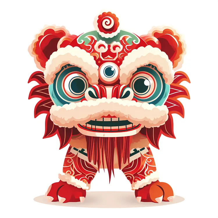 Traditional Lion Dance Costume for Chinese New Year